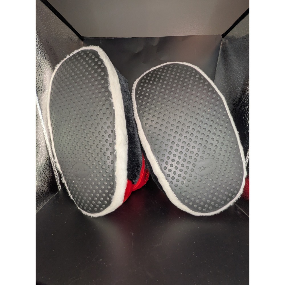 Air Jordan 1 Red Black Plush Sneaker Slippers High Top Basketball Inspired 36-44 - Picture 2 of 8